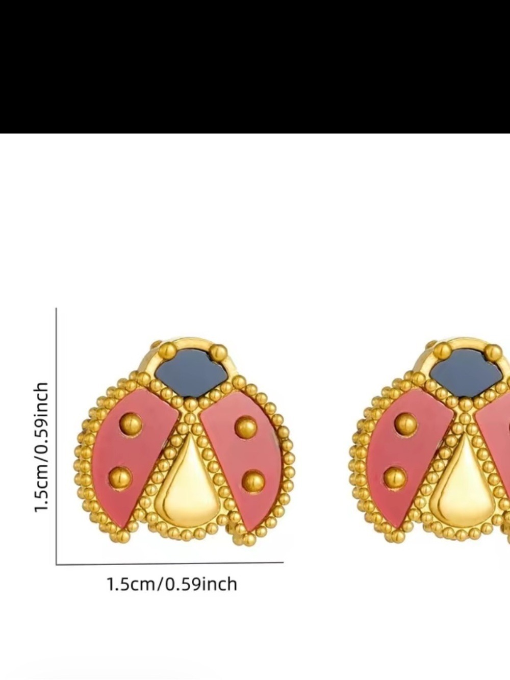 Gold-Plated Red Ladybug Necklace, Bracelet & Earring Set - Picture 9 of 9